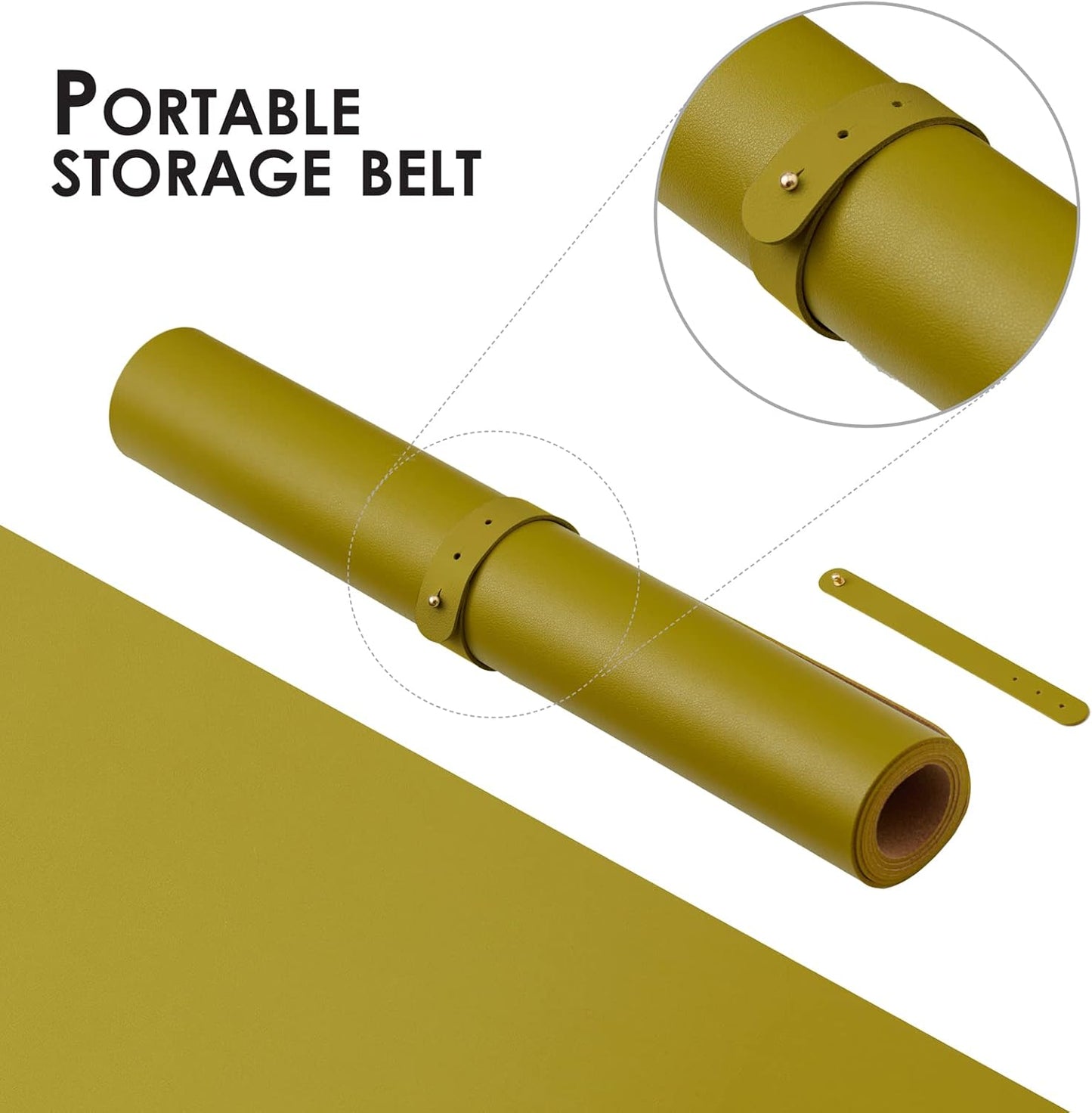 Cork Desk Mat - Dual-Sided Desk Pad for Office and Home - Desk Organization and Accessories - Ideal for Large Mouse Pad and Desk Mats on Top of Desks(Olive Green,80cmx 40cm)