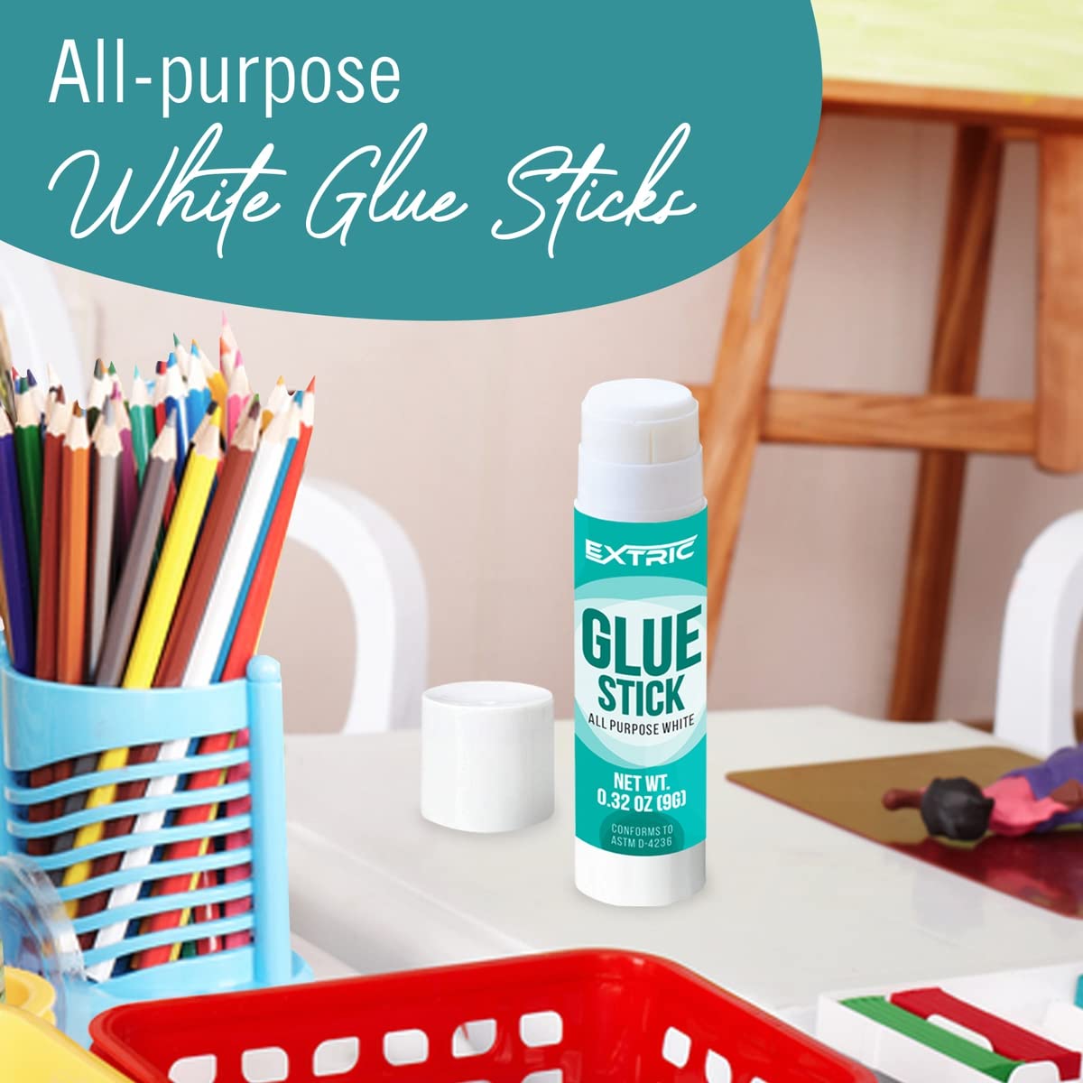 Glue Sticks Bulk Classroom, White Glue Sticks for Kids 36 Count, 0.75 Ounce, Washable All Purpose, for Kids, School and Home