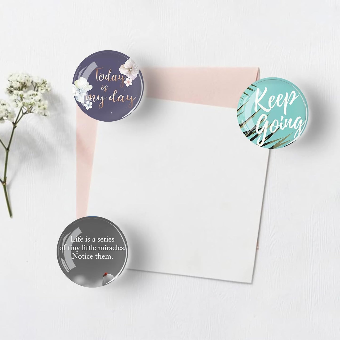 12Pcs Glass Strong Magnetic Refrigerator Magnet Fridge Sticker,Motivational Fridge Magnets Decoration for Crafts,Strong Fridge Magnets for Kitchen, School,Office Whiteboard, Cabinet and Dishwasher