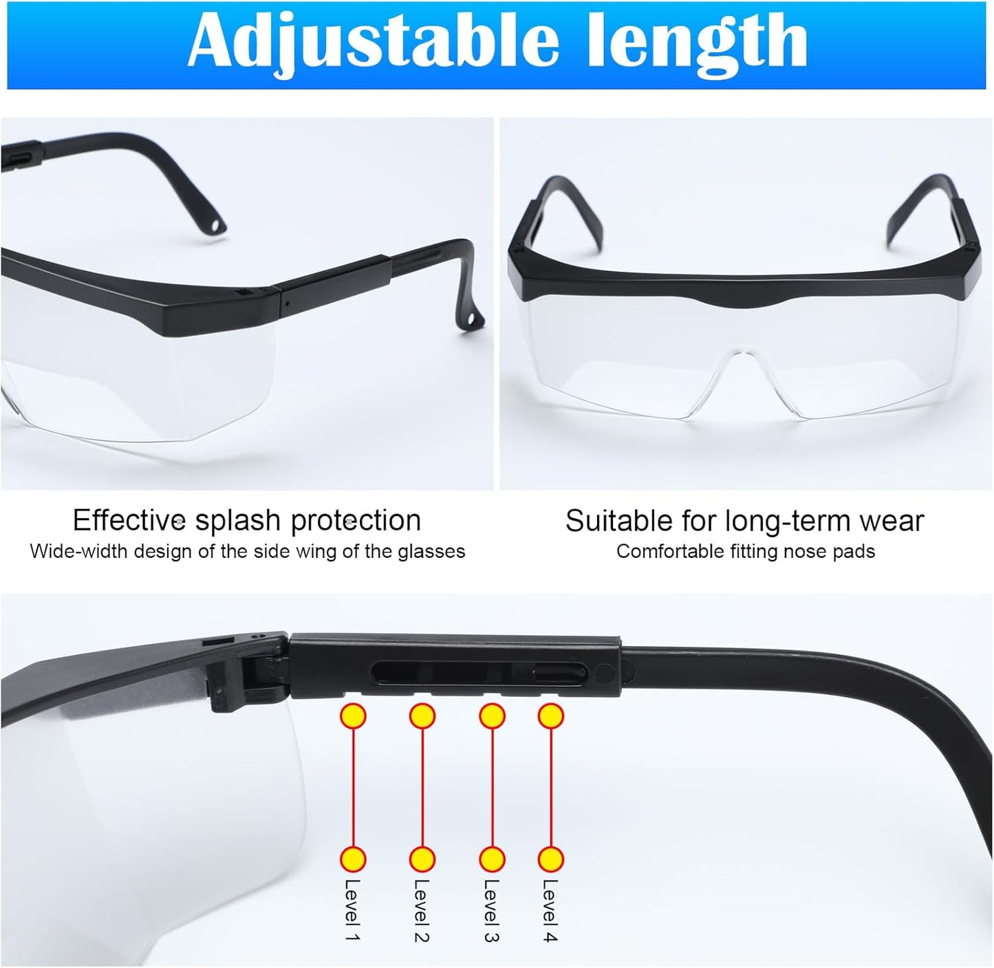 Aviation Flight Training Glasses Adjustable View Limiting Goggles Device with Glasses Box and Tag(Clear)