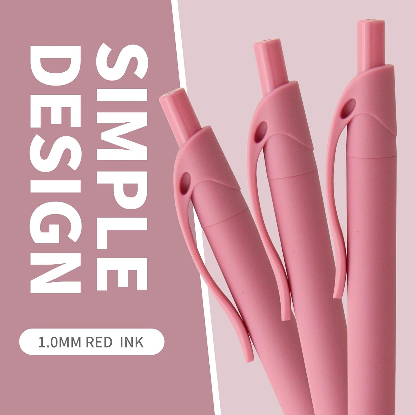 deegtran Pens Bulk, 50 Pack No Bleed Click Pens, Wholesale Retractable Ballpoint Pens, Pen Medium Point, Smooth Ink Pens, 1.0MM Red Ink