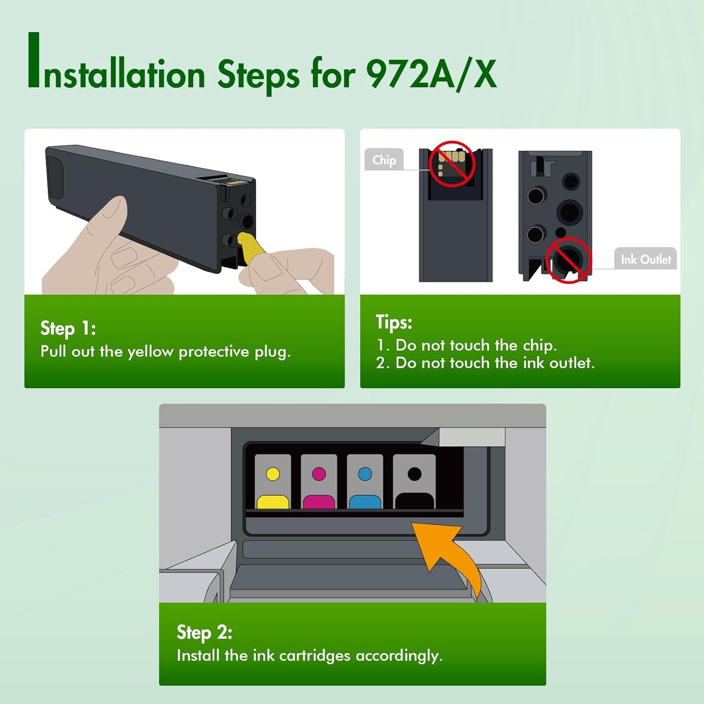 972A 972X Ink Cartridges Remanufactured Replacement for HP 972 A for HP Pagewide Pro MFP 477dw 577dw 477dn 452dn 552dn 552dw P55250dw Printer High Yield (4 Pack, Black Cyan Yellow Magenta)