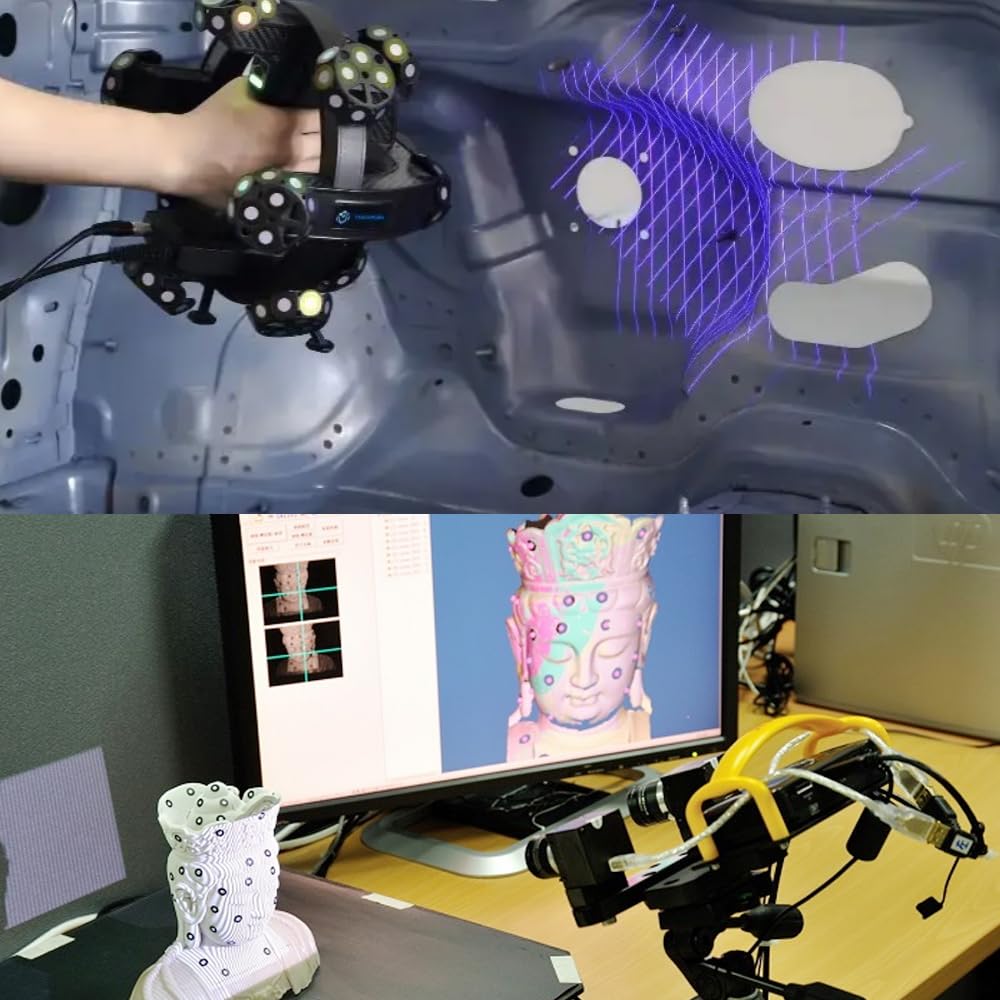 3D Scanning Tracking Markers Dots,6mm Diffuse Reflection 3D PositioningTarget Stickers,HogarDeco Reference Point Markers for Industrial and Interest Optical 3D Scanner (300pcs, Inner 6mm Outer 10mm