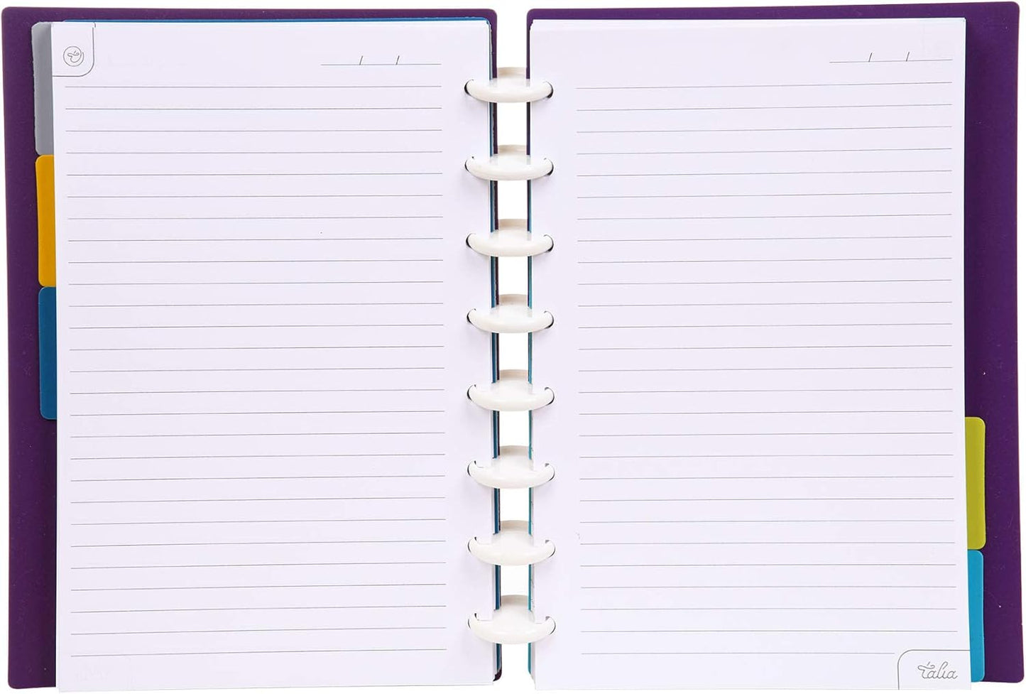 Talia Discbound Notebooks, Planner, Customizable, (Strong Purple, Junior (5.5in x 8.5in))