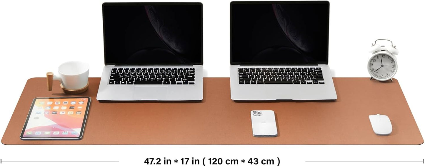 Large Cork Desk Mat - 47.2"x 17" Desk Pad for Office and Home - Ideal for Large Mouse Pad and Desk Mats on Top of Desks(Brown)