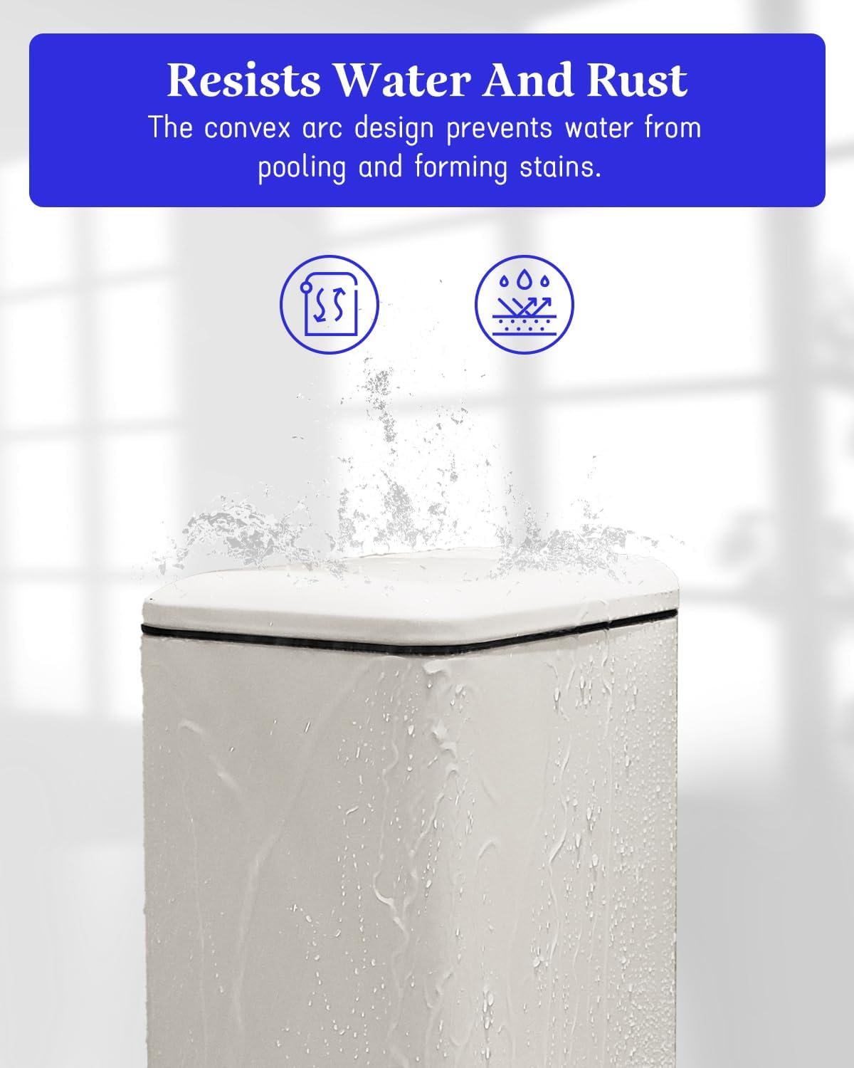 JM.YIPENG Bathroom Rubbish Bin, 5 Litre Cosmetic Bin, Small Waste Bin with Soft Close Lid, Bathroom Bin for Toilet, Bathroom, Bedroom, Living Room, White