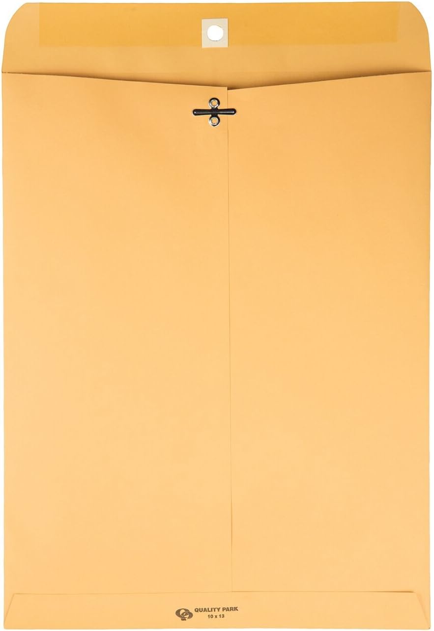 Quality Park 12x15 1/2 Clasp Envelopes (100/Box) and 10x13 Clasp Envelopes (100/Box)