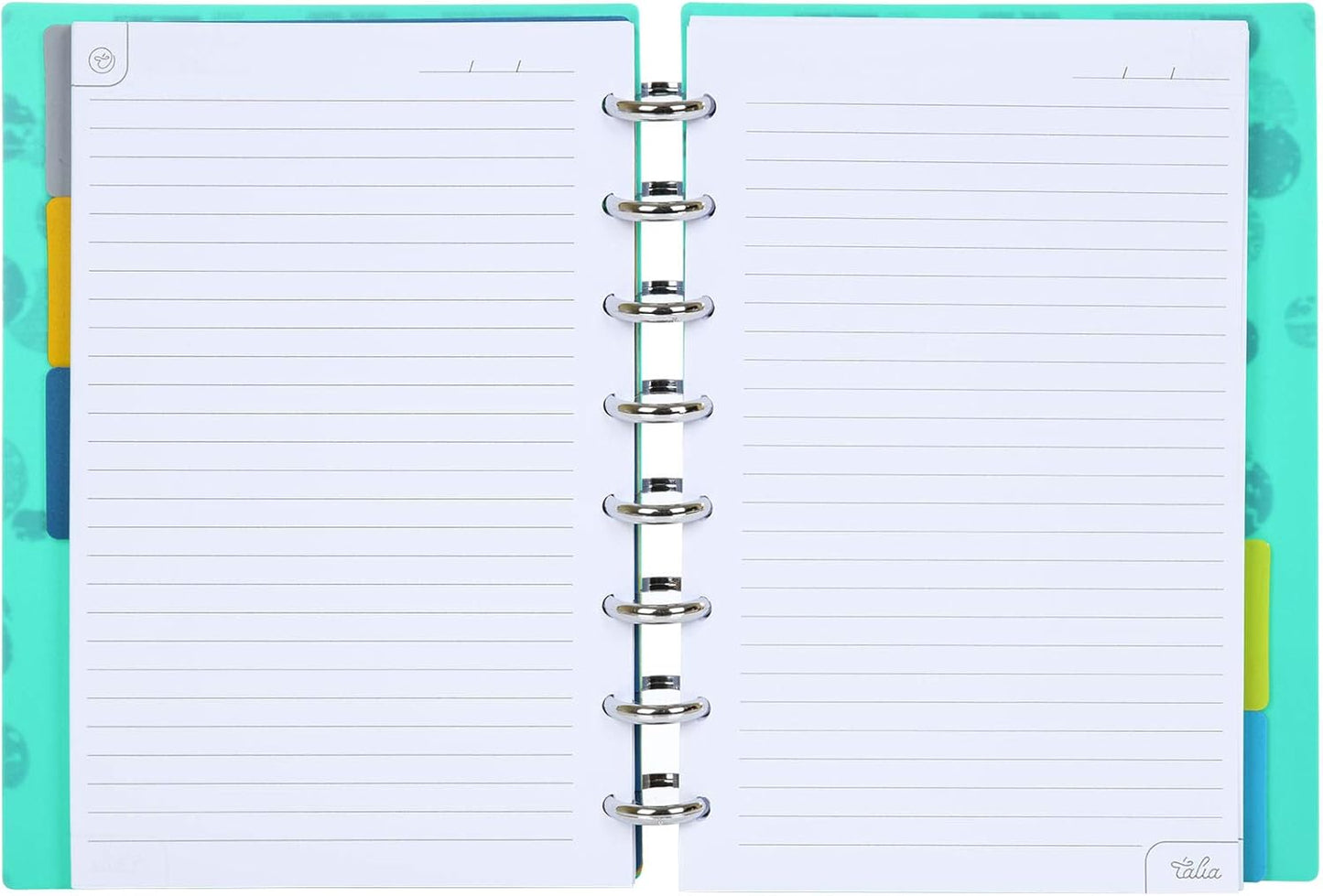 Talia Discbound Notebooks, Planner, Customizable, (yBounce Taffy w/Silver Discs, Junior (5.5in x 8.5in))