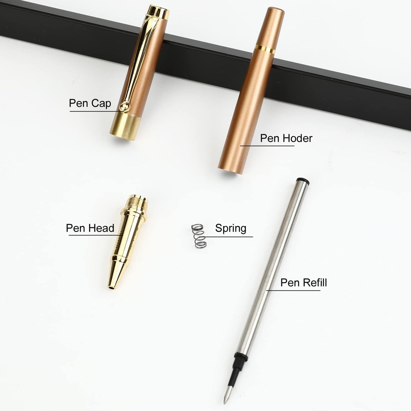 YIVONKA Ballpoint Pen Black Refill,Luxury Ballpoint Line width 0.5mm,Best Ball Pen Gift Set for Men & Women Professional Executive,Office,Nice BallPens Classy Gift Box (2 Rose Gold)