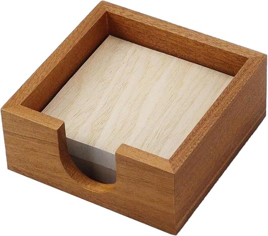 MultiBey Sapele Wood Sticky Note Holder, Self -Sticky Note Pad Holder, Thicked Wooden Post it Note Dispenser Memo Pad Holder, Desk Supplies Organizer Accessories for Office Home Schools