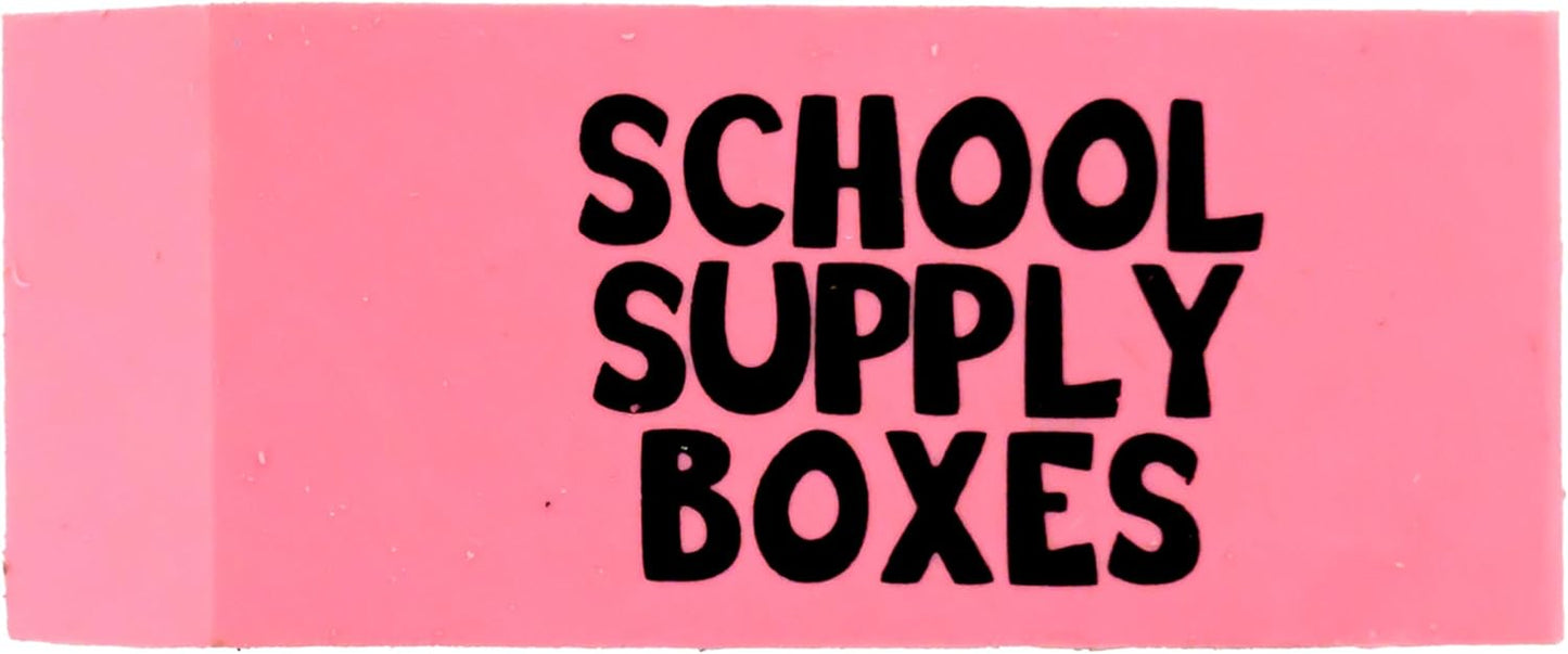 School Supply Boxes | Pink Wedge Erasers | 120 Pack | Smudge-Free and Durable