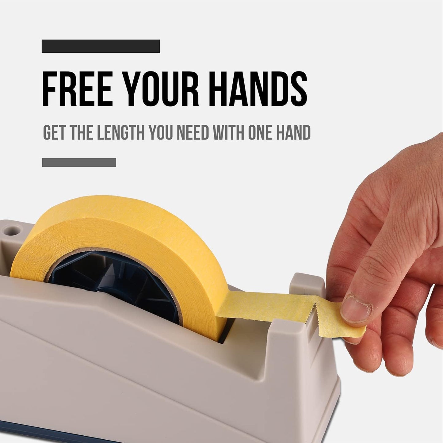 Lichamp Desktop Tape Dispenser Holder with Large 3 inch Core for Masking/Heat Transfer Sublimation/Painters and Freezer/Kitchen Tape,0128GY