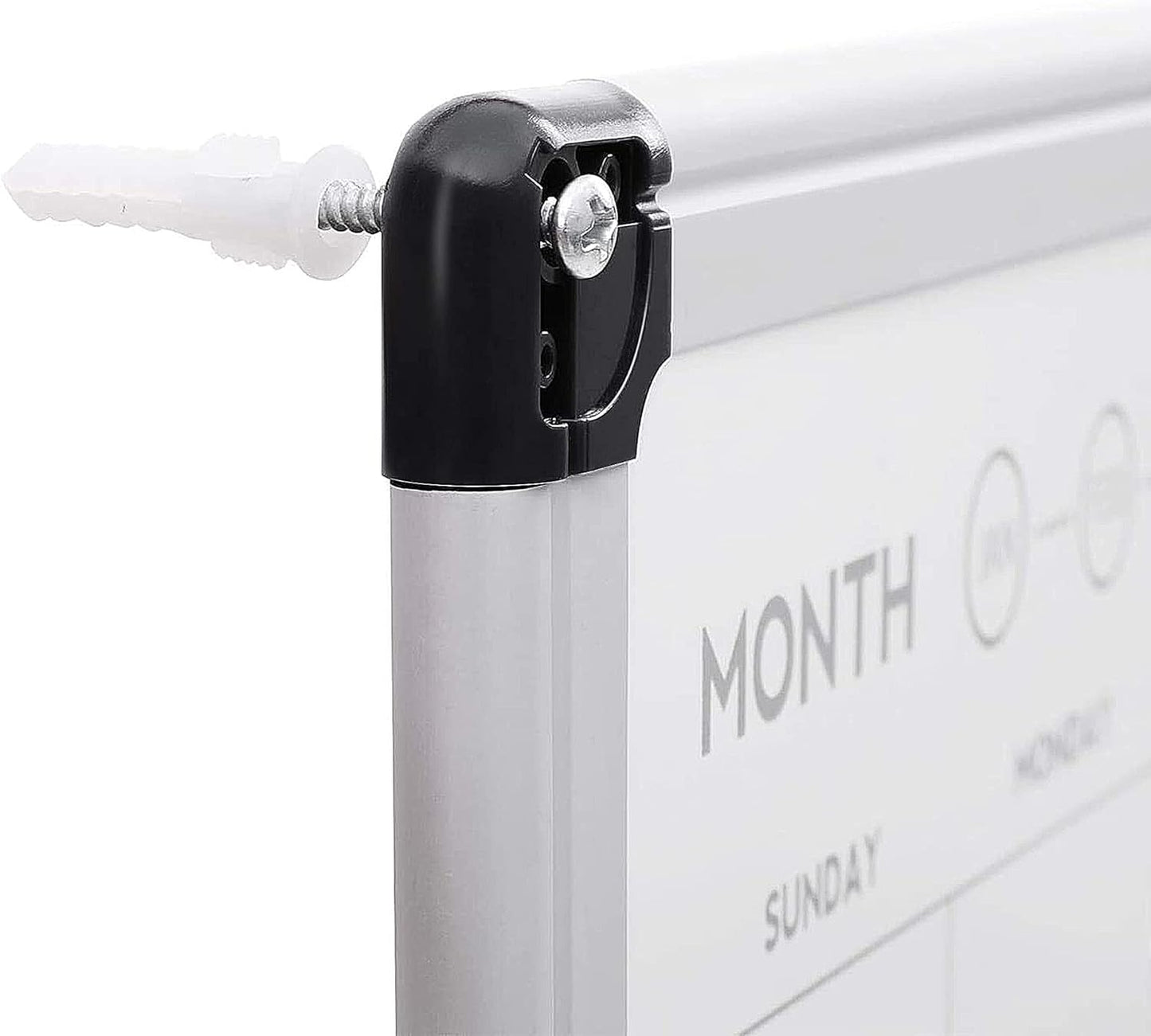 Amazon Basics 24" x 36" Monthly Whiteboard Calendar with Cork Board, Wall Mounted, Easy to Install, Silver Aluminum Frame