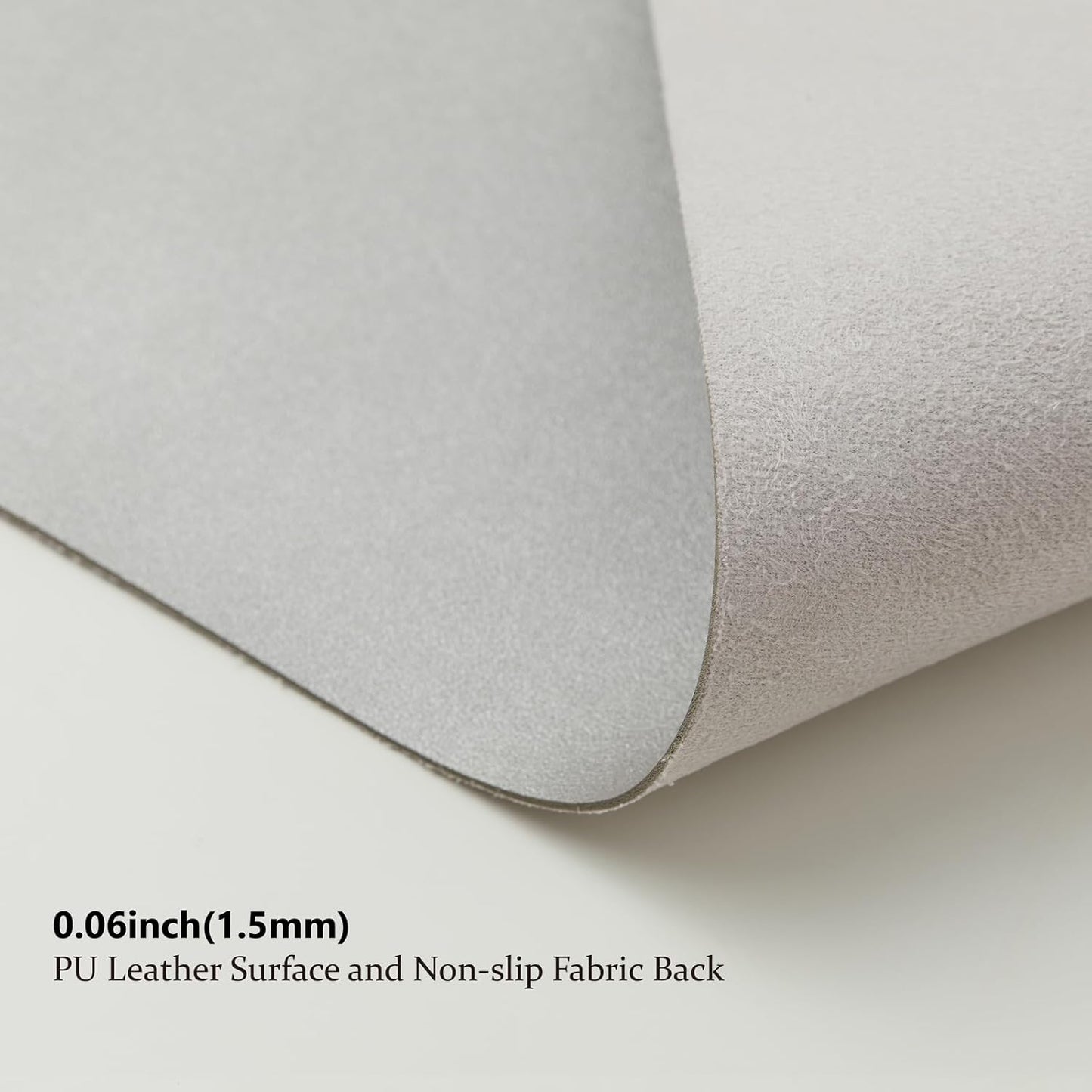 Leather Desk Mat - Non-Slip PU Desk Pad for Office and Home - Desk Organization and Accessories - Ideal for Large Mouse Pad and Desk Mats on Top of Desks (Silver,27.6"x 13.8")