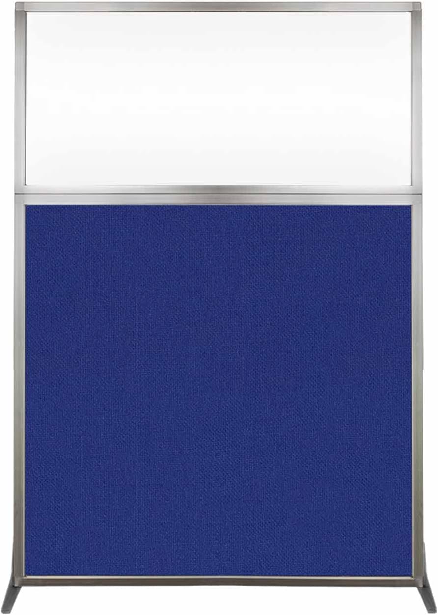 Versare Hush Screen Portable Room Divider | Workstation Wall Divider | Freestanding Privacy Hush Panels | Clear Windows | Fabric Office Divider Screen | Great for Room Separation