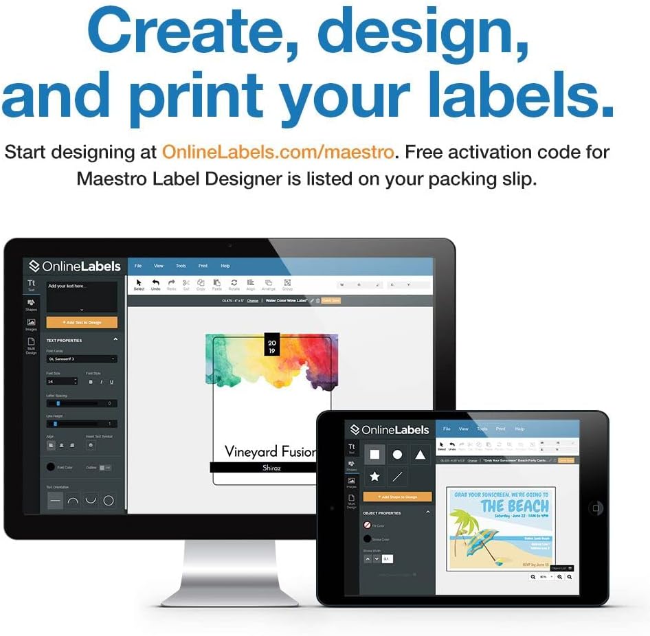 OnlineLabels 4 x 3.33 Rectangle Shipping Labels - Permanent, White Matte - Wine, Pallet Labels - 6-Up - Pack of 150 Labels, 25 Sheets - Inkjet/Laser Printers