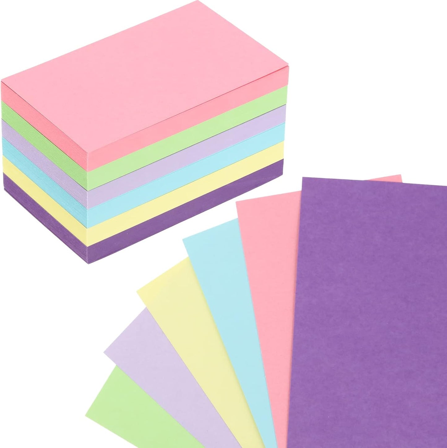 Fainne 300 Pcs 3 x 5 Inches Blank Index Cards 180 Gsm Thick Card Stock Assorted Color Neon Blank Flash Cards Colorful Study Notecards for Organizing(Fresh Colors)