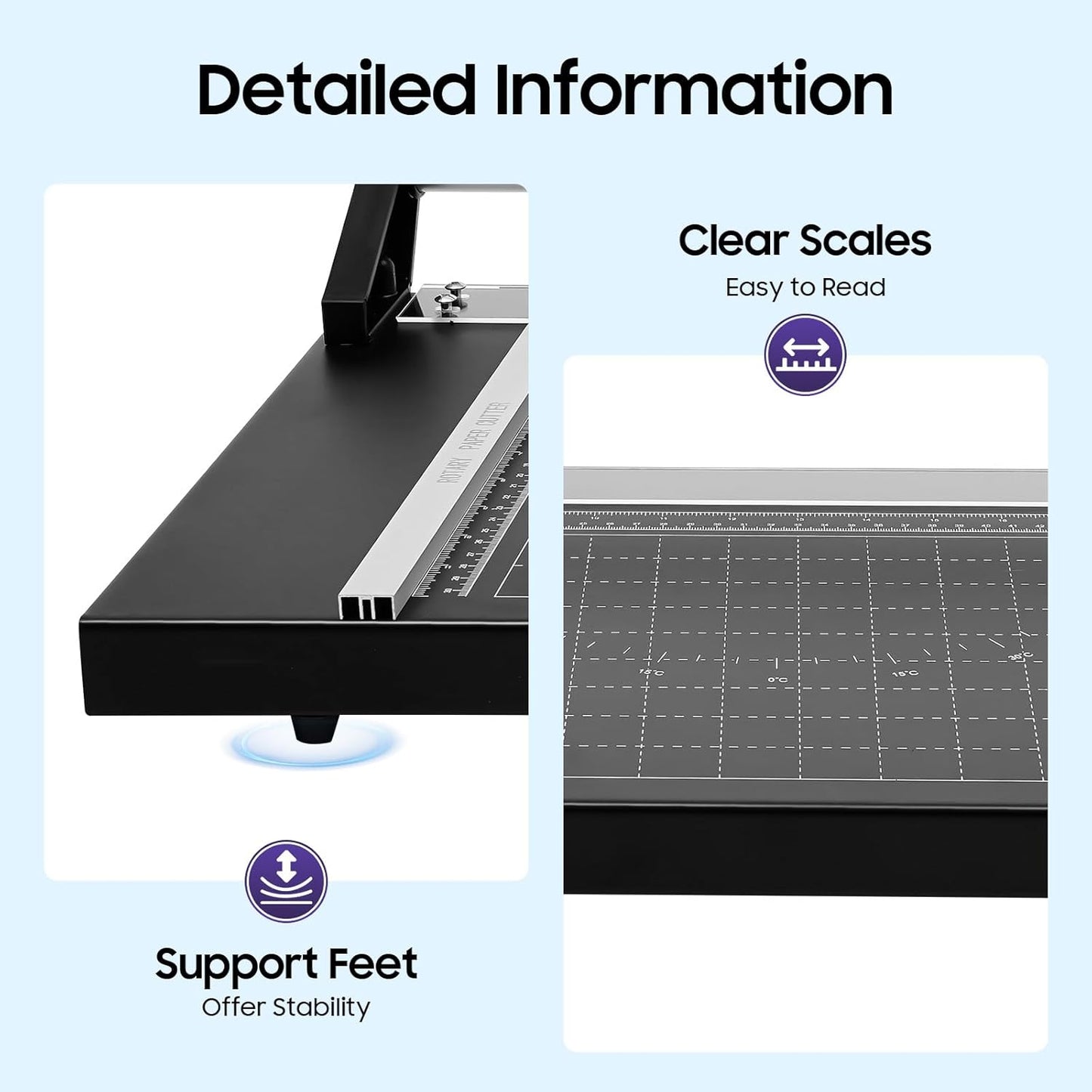 Rotary Trimmer Paper Cutter, 24Inch Manual Paper Trimmer for Crafting, Heavy Duty Rotary Papers Cutter Slider, Self-Sharpening Professional Cutting for Offices, Schools and Crafts