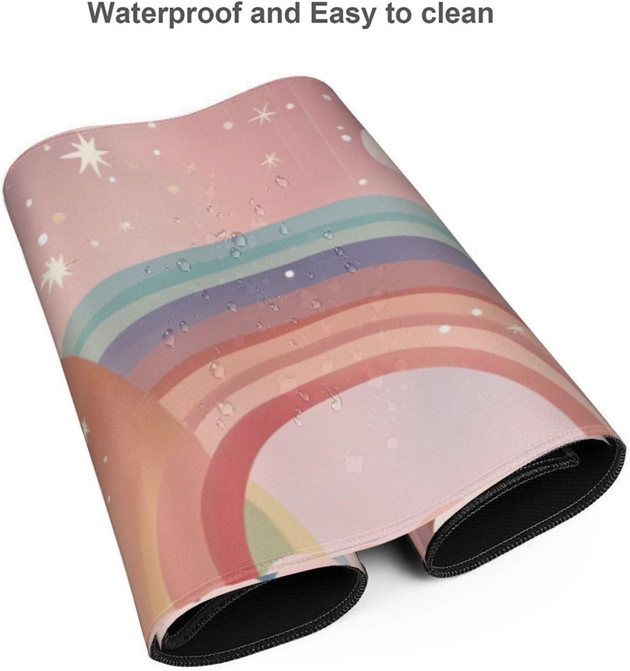 35.4 x 15.7 in, Waterproof XXL Large Mouse Pad for Desk, Extended Keyboard Mouse Mat for Computer Office, Big Laptop Mouse pad, Gaming Pc-Rainbow Boho with Stars