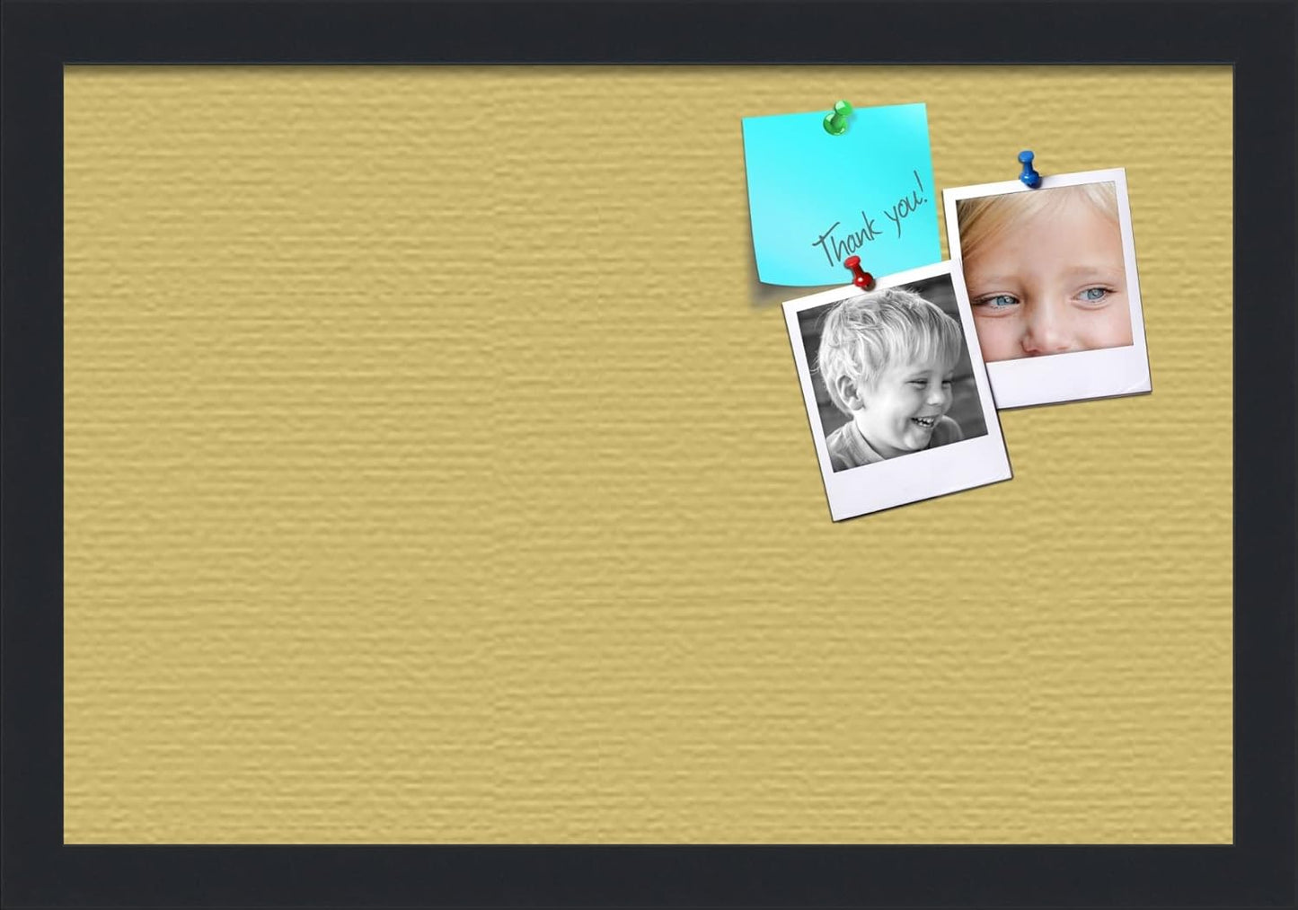 PinPix 18x12 Inch Cork Bulletin Board. This Decorative Framed Pin Board Comes with Honey Pastel Design and a Satin Black Frame. Ideal for Home Office Decor or Message Board (PinPix-1810)