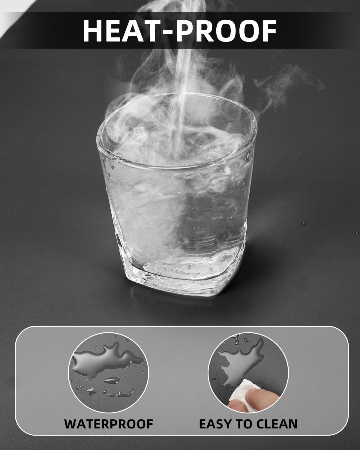 Leather Desk Pad Protector, Small Desk Mat,Office Desk mat,Computer and Laptop Mat, Non-Slip PU Leather Desk Blotter, Desktop Protector and Cover for Keyboard and Mouse(31.5"x15.7",Black)