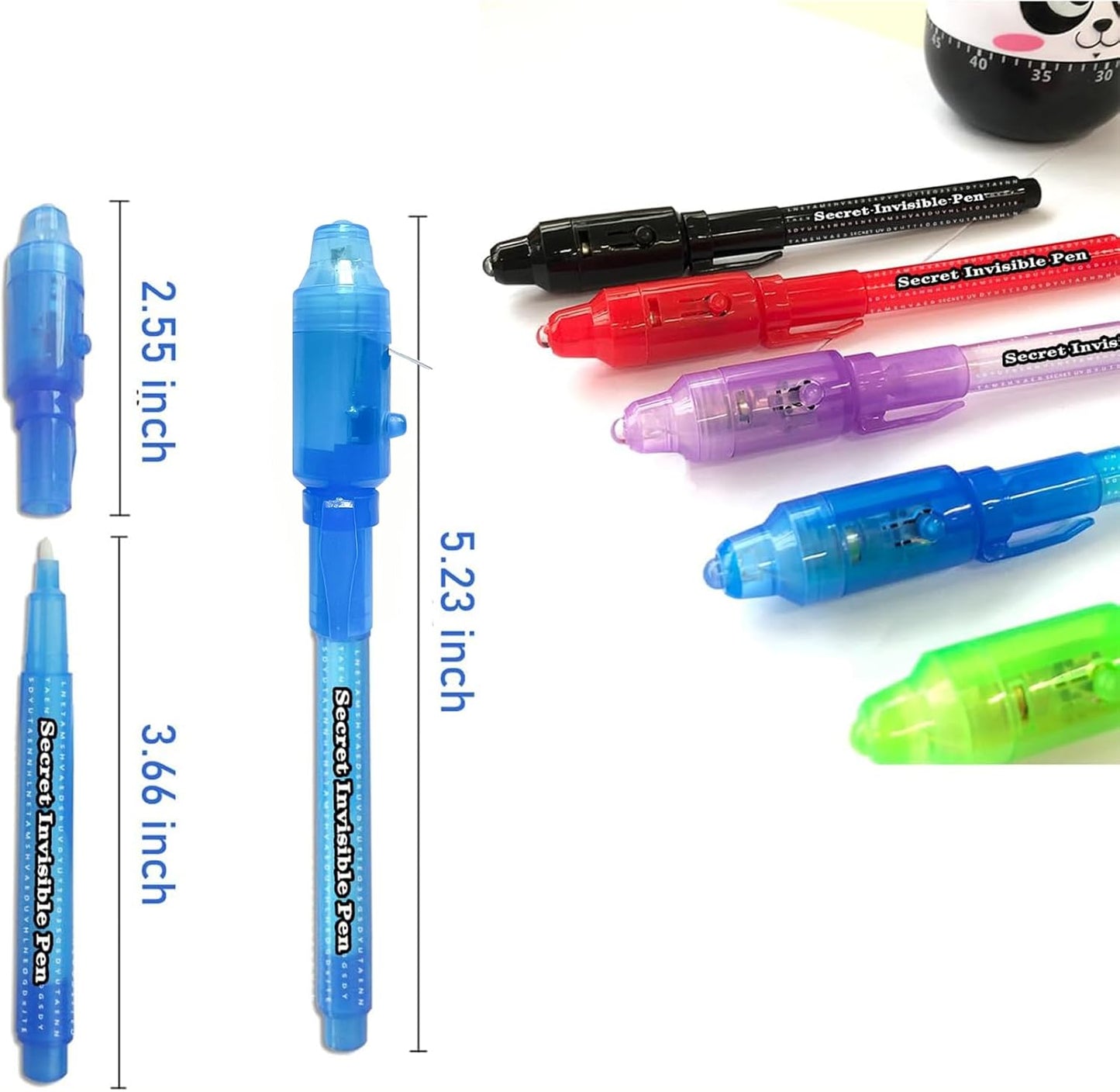 SCStyle Invisible Ink Pen 21Pcs with UV Light Magic Marker for Secret Messages, Writing Information for Birthdays, Easter, Halloween, Christmas Gifts for Students