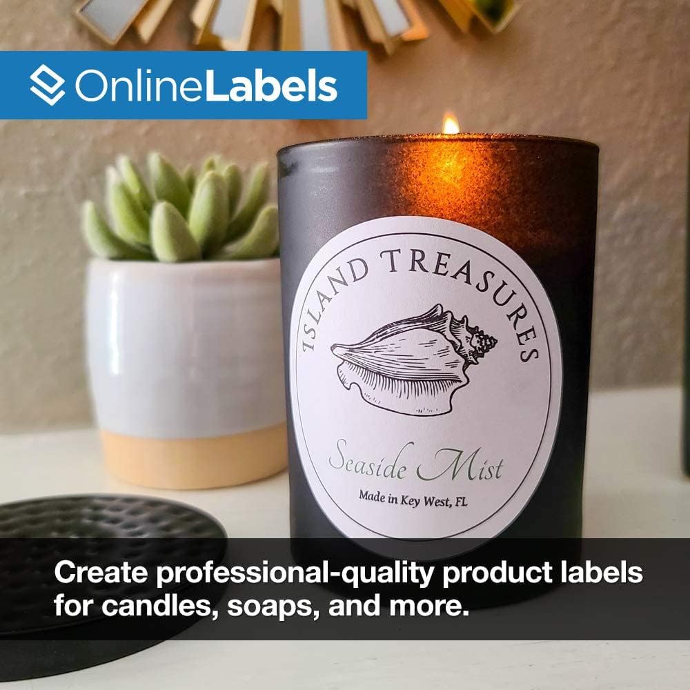 OnlineLabels 3" Round Labels – Permanent Adhesive, White Matte – Great for Organization, Product Labeling, Jar Lids - for Inkjet & Laser Printers – Pack of 1,500 Labels, 250 Sheets OL2279WX