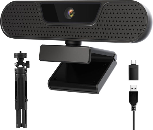 1080P 60FPS Webcam, VIZOLINK FHD computer video camera with 4 Noise-canceling Microphone, Privacy Cover and Tripod for PC/Mac, Work with Live Streaming, Gaming, Video Calls, ZOOM, Skype, OBS, Facetime