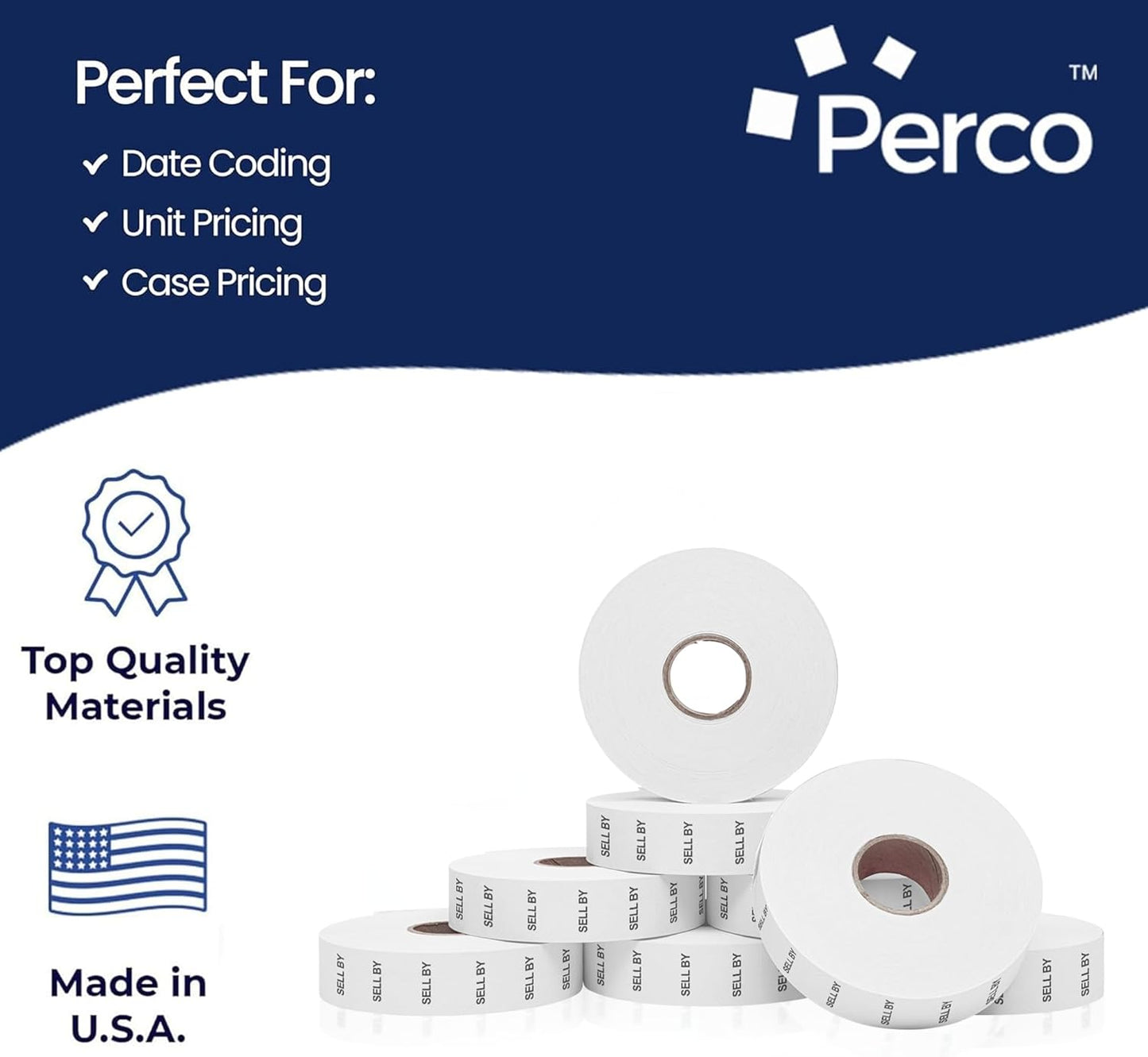 Perco Sell by Labels for Monarch 1136 Price Gun – Case of 8 Sleeves, 112,000 Marking Labels Value Pack