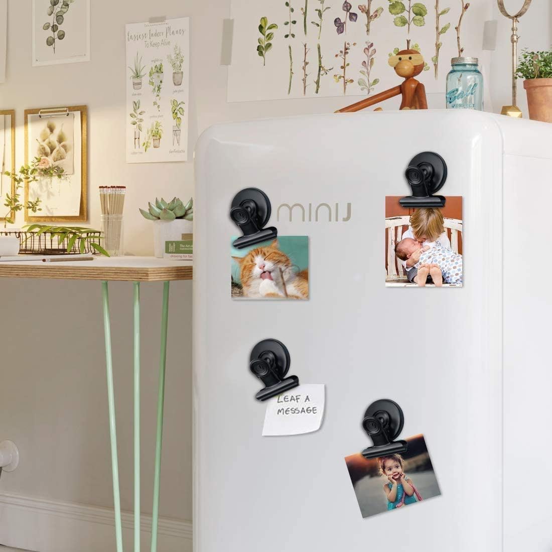 Grtard 40 Pack Magnetic Clips Heavy Duty, Black Magnet Clips for Fridge, Refrigerator Magnets, Strong Magnetic Clip, Scratch Free Magnets with Clip for Whiteboard, Refrigerator, Cruise, Locker