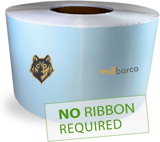 Direct Thermal (Heat Transfer) Paper Label/Industrial Grade 4"X 6" Blue, with Perforation, 3" Core, 8" OD,1000 Pcs/Roll (4 Rolls per Box), Compatible with Zebra, Godex and Datamax Printers