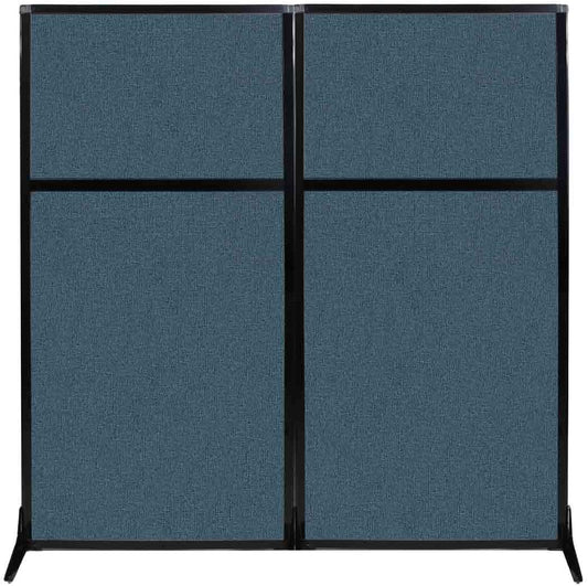 Versare Workstation Partition | Portable Wall Divider | Modern Office Cubicle | Free Standing Privacy Screen | Flexible Work Space | 66" x 70" Caribbean Fabric Panels