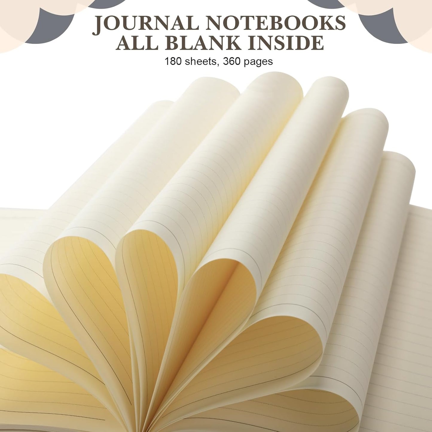 SATINIOR 5 Pack A4 Notebooks Large Journal 360 Pages Leather Softcover Hardcover Notebooks Thick Paper Lined Notepad for Office School Business Note Taking Writing, 8.5'' x 11''(Gray)