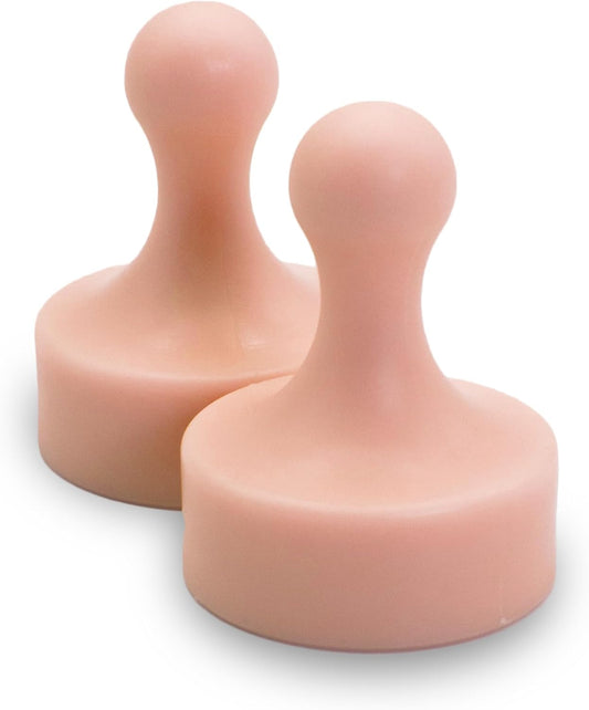 GLASSBOARD STUDIO Powerful Neodymium Magnets, Pawn-Shaped - Strong Fridge/Refrigerator and Whiteboard Magnet, Ideal for Office, Kitchen, Crafts - Rare Earth, Heavy Duty (2, Juicy Peach)