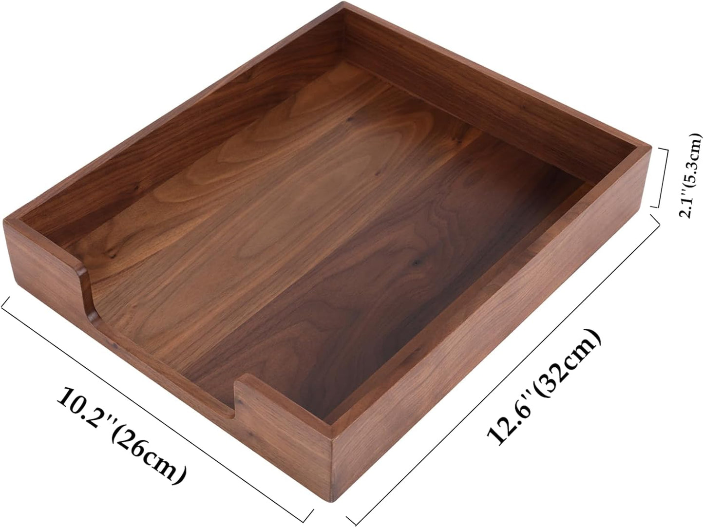 Bamber Wood Letter Tray Wooden Desk Organizer Paper Document File Tray for Office Supplies Collection Folders Notebooks, Black Walnut