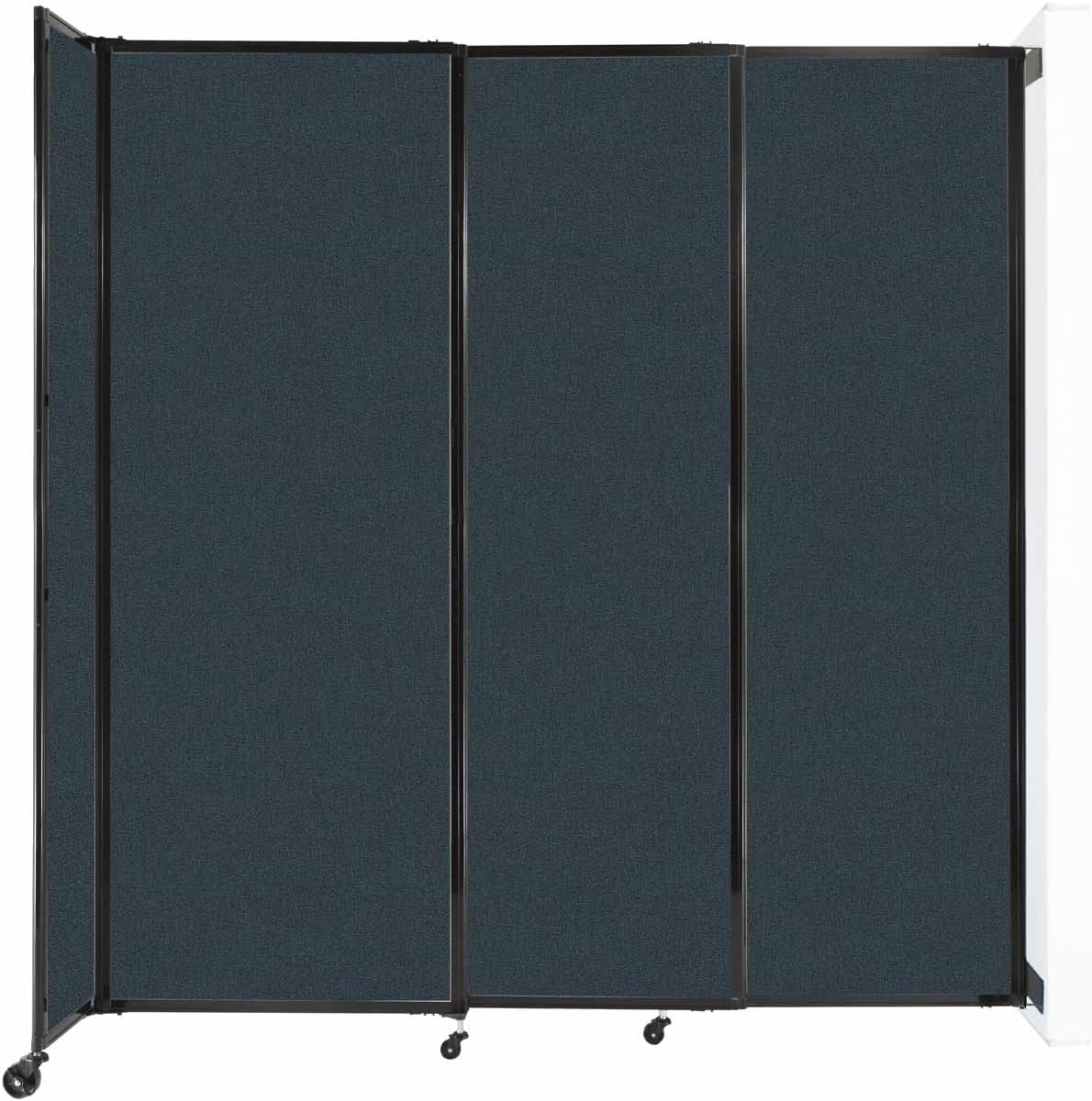 Wall-Mounted Sliding StraightWall Room Divider | Adjustable Widths | Locking Wheels | Room Separator | Up to 7'2" Wide x 7'6" Tall Blue Spruce Fabric Panels