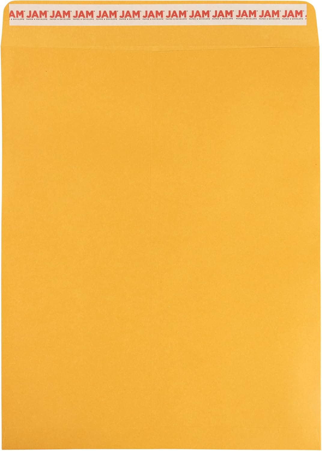 JAM PAPER 11 1/2 x 14 1/2 Open End Catalog Commercial Envelopes with Peel and Seal Closure - Brown Kraft Manila - 100/Pack