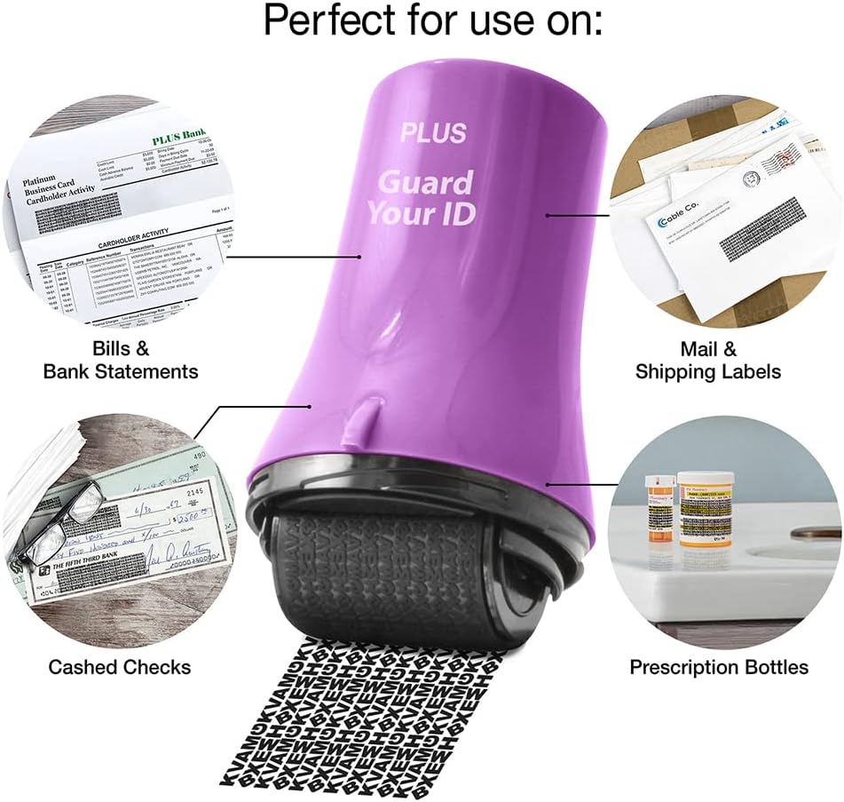Guard Your ID Wide Advanced Roller 2.0 Identity Theft Prevention Security Stamp Purple