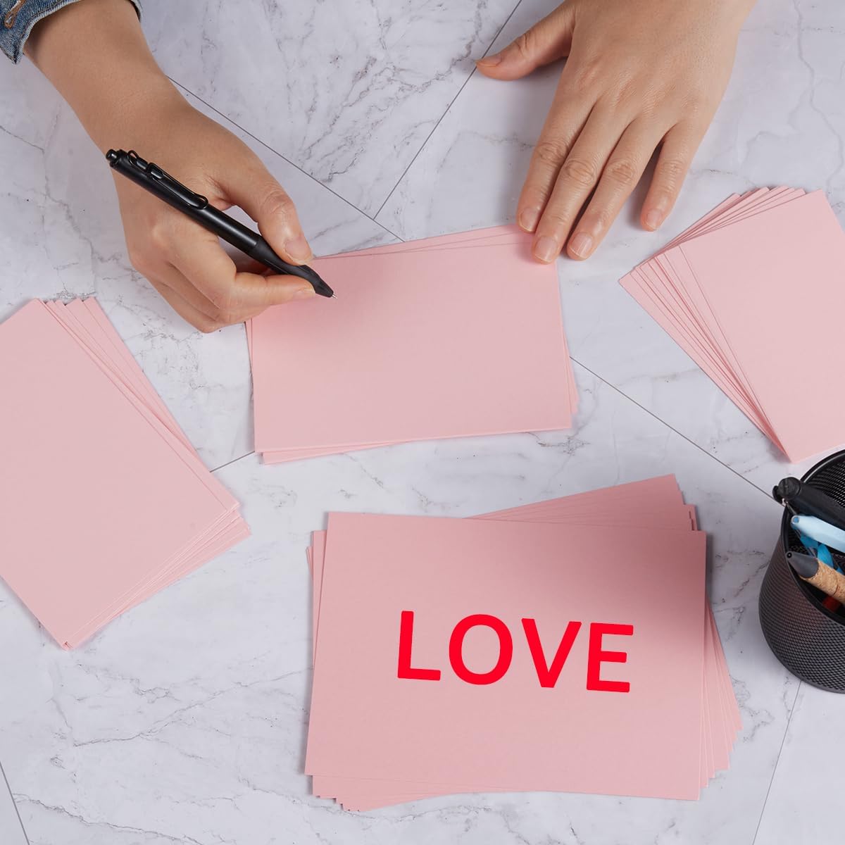 50 Sheets Blank Cardstock Paper 250 GSM Thick Heavy Cards Stock for DIY Art Projects, Card Making, Postcards, Greeting Cards, Birthday Party, Wedding Invitation (Pink, 4x6 inches)