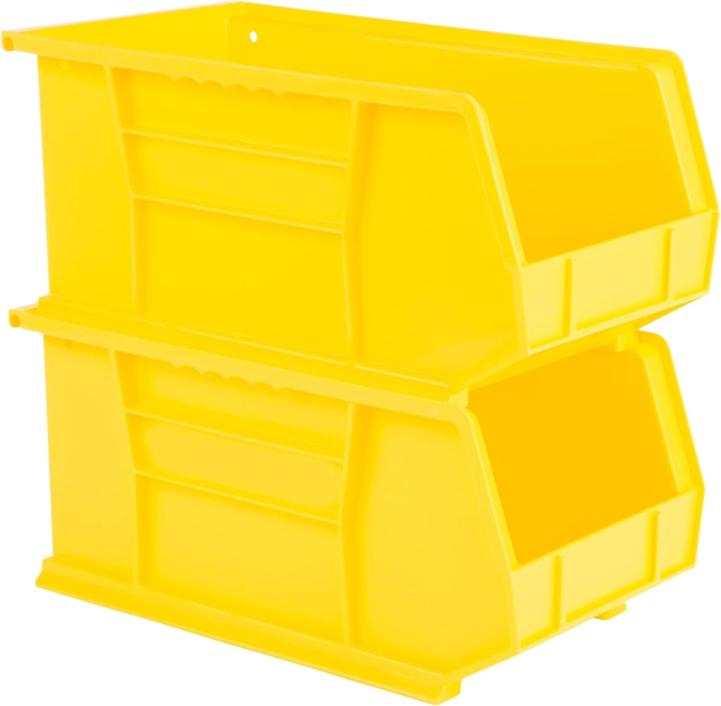 Hudson Exchange 15" x 8" x 7" Plastic Stackable Storage Bin and Hanging Container (Yellow, 1 Pack)