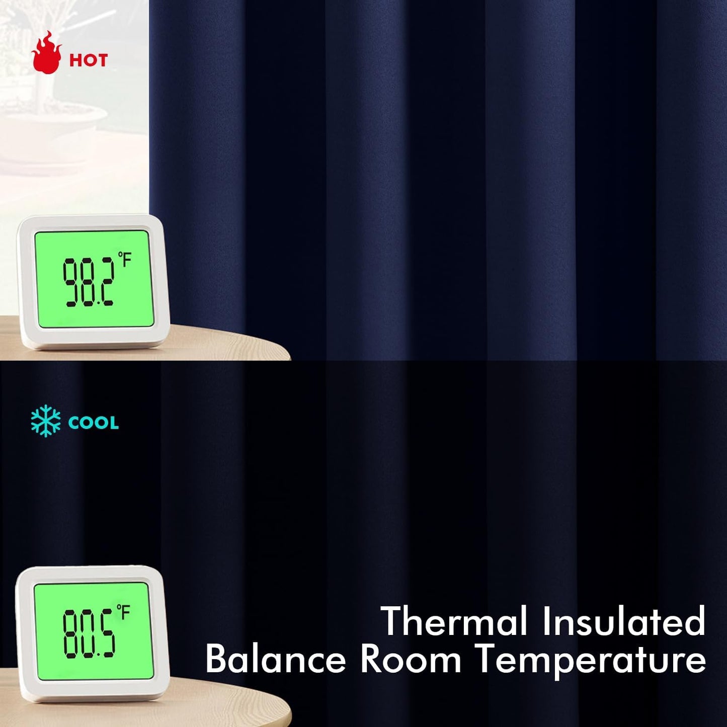 MIULEE Navy Blue Blackout Curtains for Bedroom Living Room 84 Inches Long 2 panels, Thermal Insulated Room Darkening Drapes Solid Grommet Top Noise Reducing Light Blocking Window Treatments 40x84 Inch