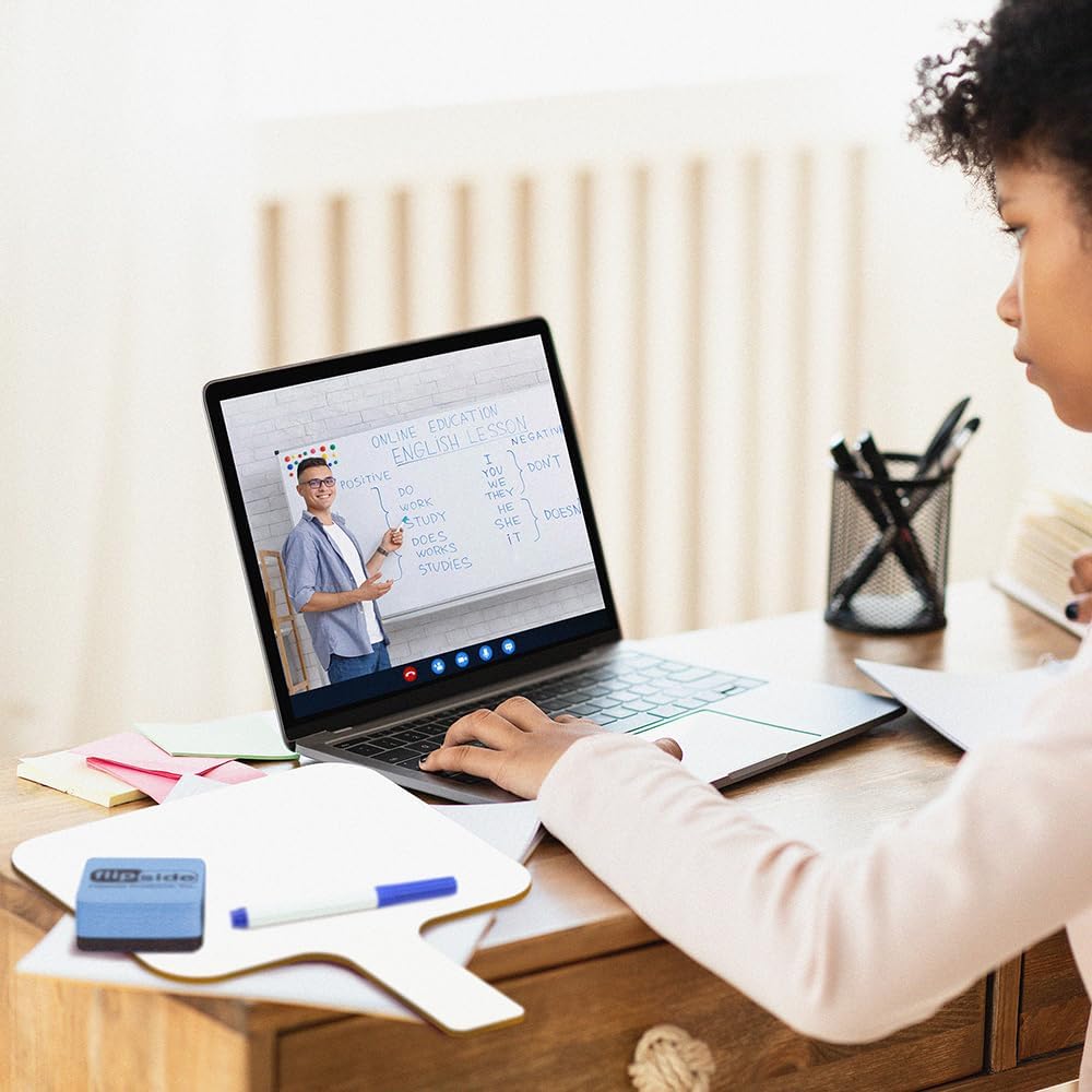 Flipside Products Rectangular Dry Erase Answer Paddles, Auction, Handheld Whiteboard, Handle Response Board, Classroom Dry Erase, Pack of 24