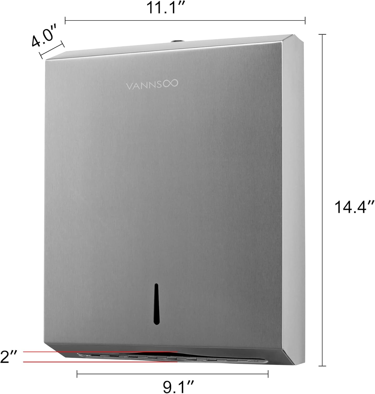 Paper Towel Dispenser, Commercial Stainless Steel Tri-fold/Multi-fold/C-Fold Paper Towel Holder Wall Mount Key (Brushed)