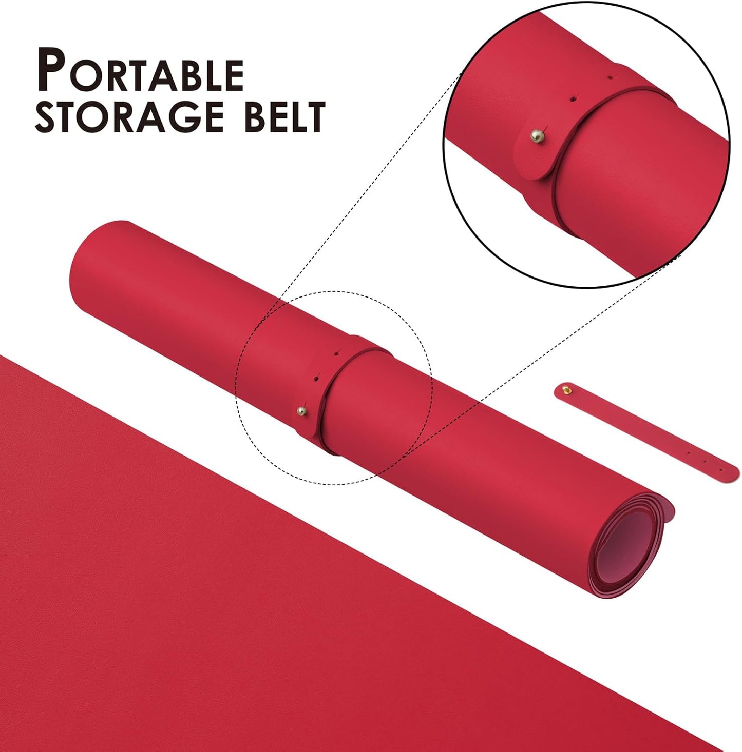 Leather Desk Mat - Non-Slip PU Desk Pad for Office and Home - Desk Organization and Accessories - Ideal for Large Mouse Pad and Desk Mats on Top of Desks (Rose Red,36"x 17")