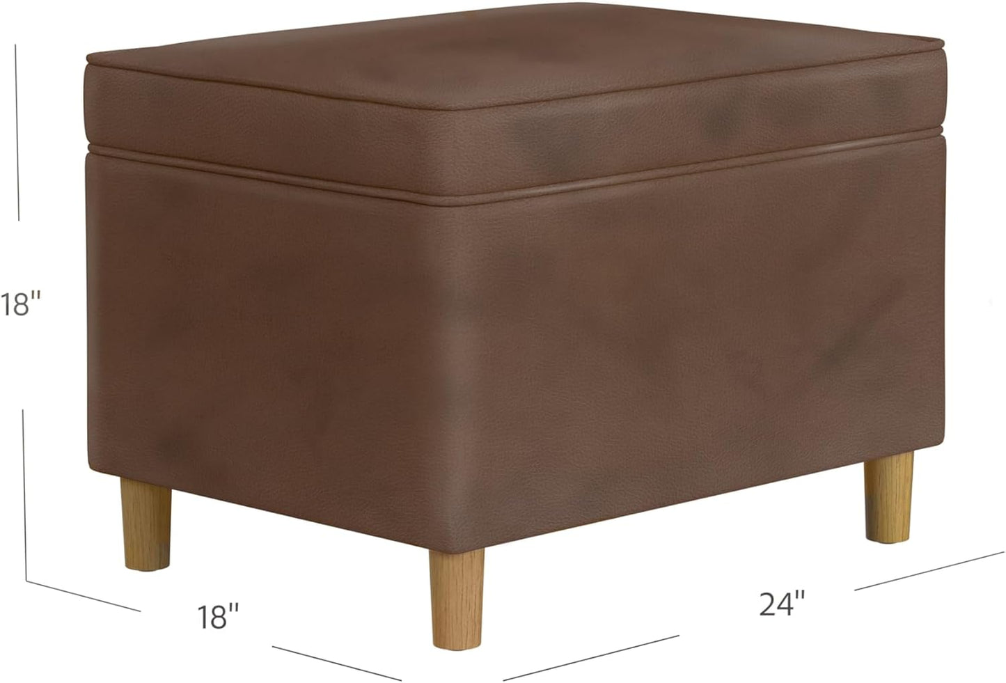 Home Decor | Dinah Collection Modern Storage Ottoman | Ottoman with Storage for Living Room & Bedroom(Brown Faux Leather)