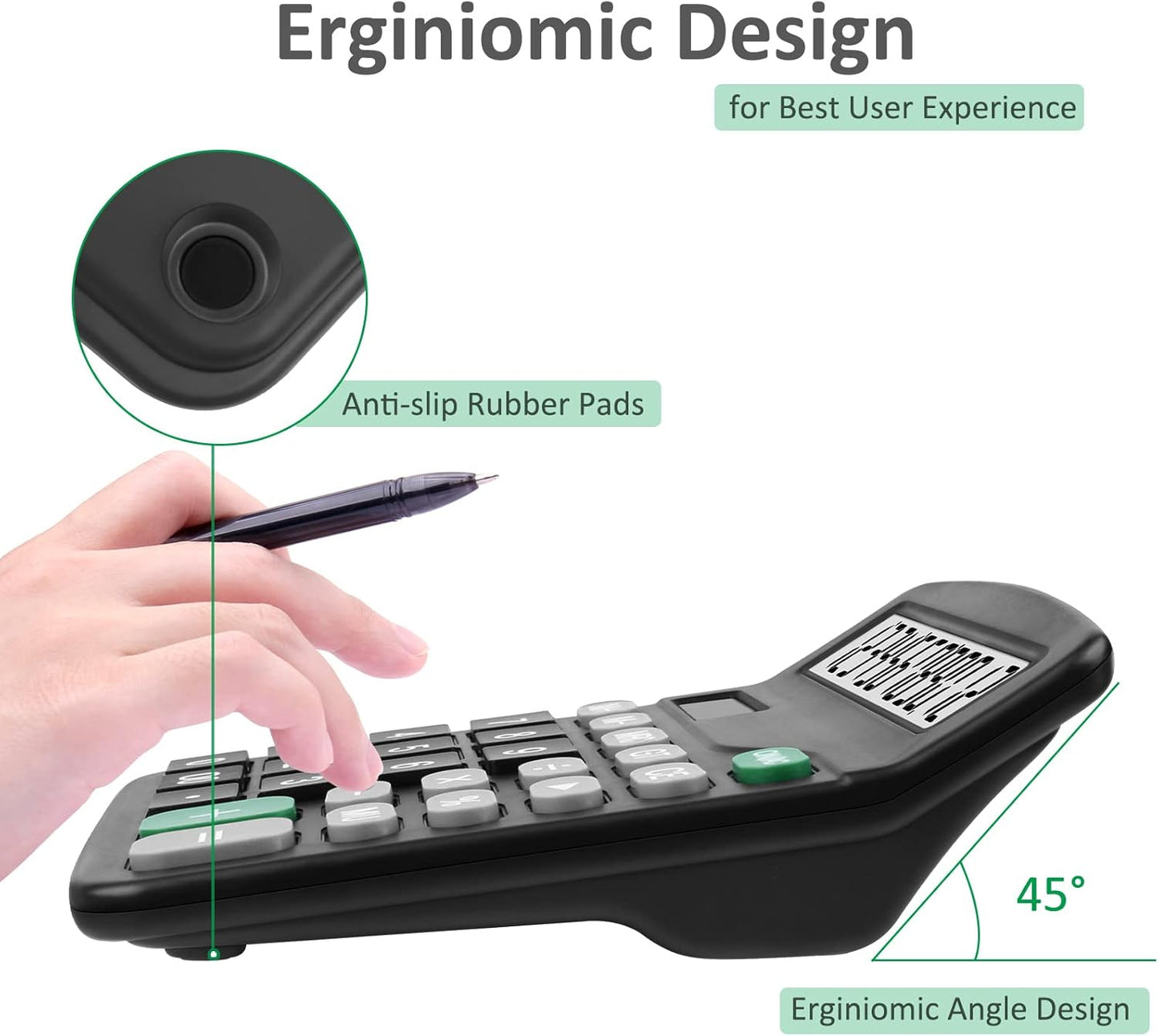 Calculators, Splaks 2 Pack Standard Functional Desktop Calculators Sola and AA Battery Dual Power Electronic Basic Calculator with 12-Digit Large Display for Office, Home, School (2 Black)