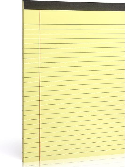 ZZTX Legal Pads 8.5 x 11 Inch Yellow Writing Notepad, Lined Writing Pads for Work Office School, 50 Sheets Per Pad, A4, 1 Pack