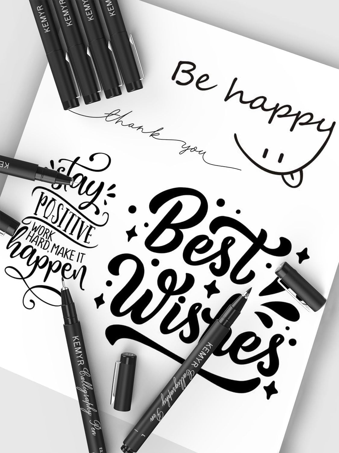 4 Micro Fine liner Drawing Art Pens Calligraphy Pens: E2.0 Size Black Art supplies Waterproof Archival Black Ink Markers For Artists,Use for Professional Watercolor,Sketching