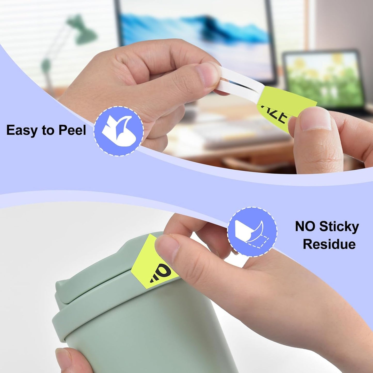 Label Tape Refills Compatible for Ptouch TZe-C31 TZ C31 Laminated Black on Yellow Fluorescent 1/2" 12mm for PTD200, D210 D400 D600 PTH100 H110 PTP300BT PTP700 PTP710BT, 2 Pack