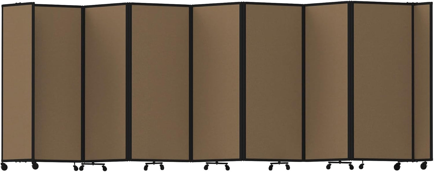 Versare Room Divider 360 Portable Wall Partition | Folding Panels | Large Freestanding Divider | Locking Wheels | Temporary Room Separator